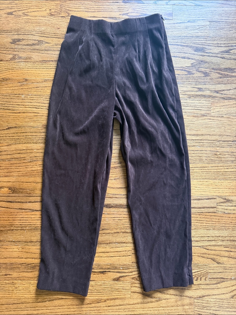 Briggs petite New York women’s Pull-On Tapered Pants in Dark Brown
